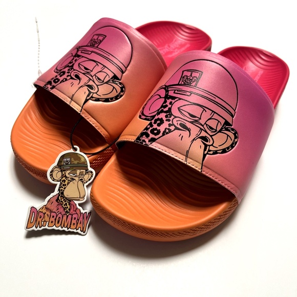 NWOB Skechers x Snoop Dogg Dr. Bombay Slide Sandals Men’s Pink Orange Monkey - Picture 1 of 9